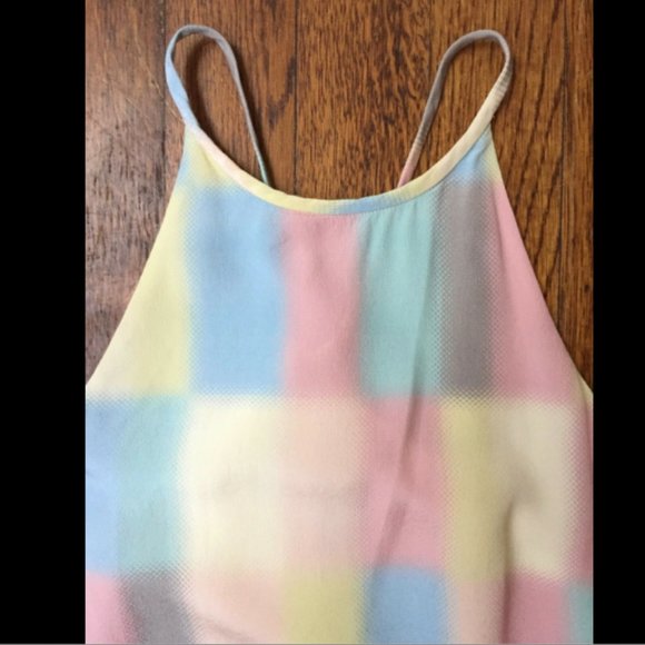 Tibi 100% Silk Pastel Print Lined Cami Tank Top - Picture 4 of 8